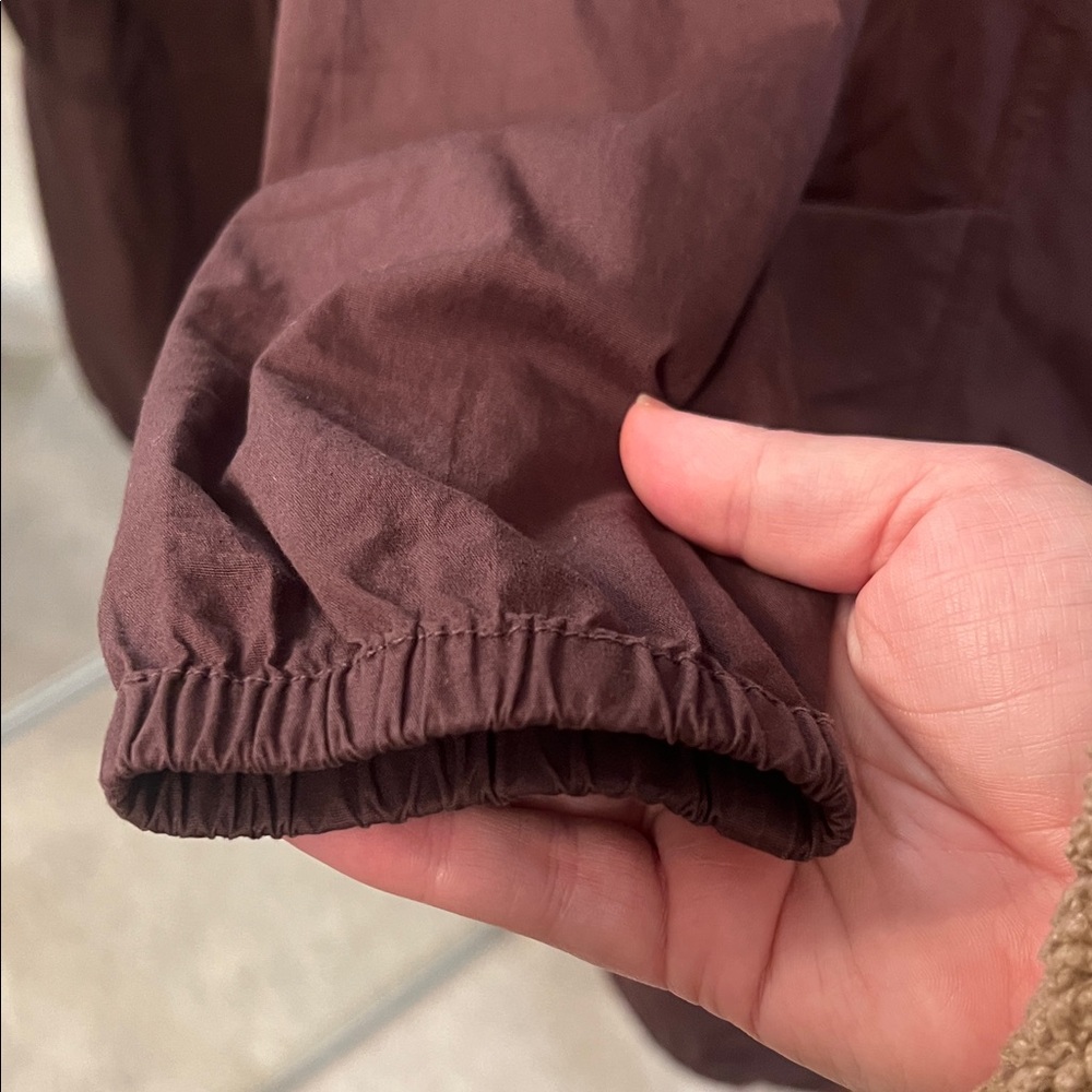 Zip-Front Long Trench Coat in Deep Plum - Picture 6 of 7